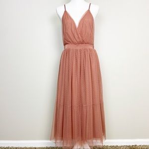 Express Tulle Pink Mauve Midi Party Dress Size 8